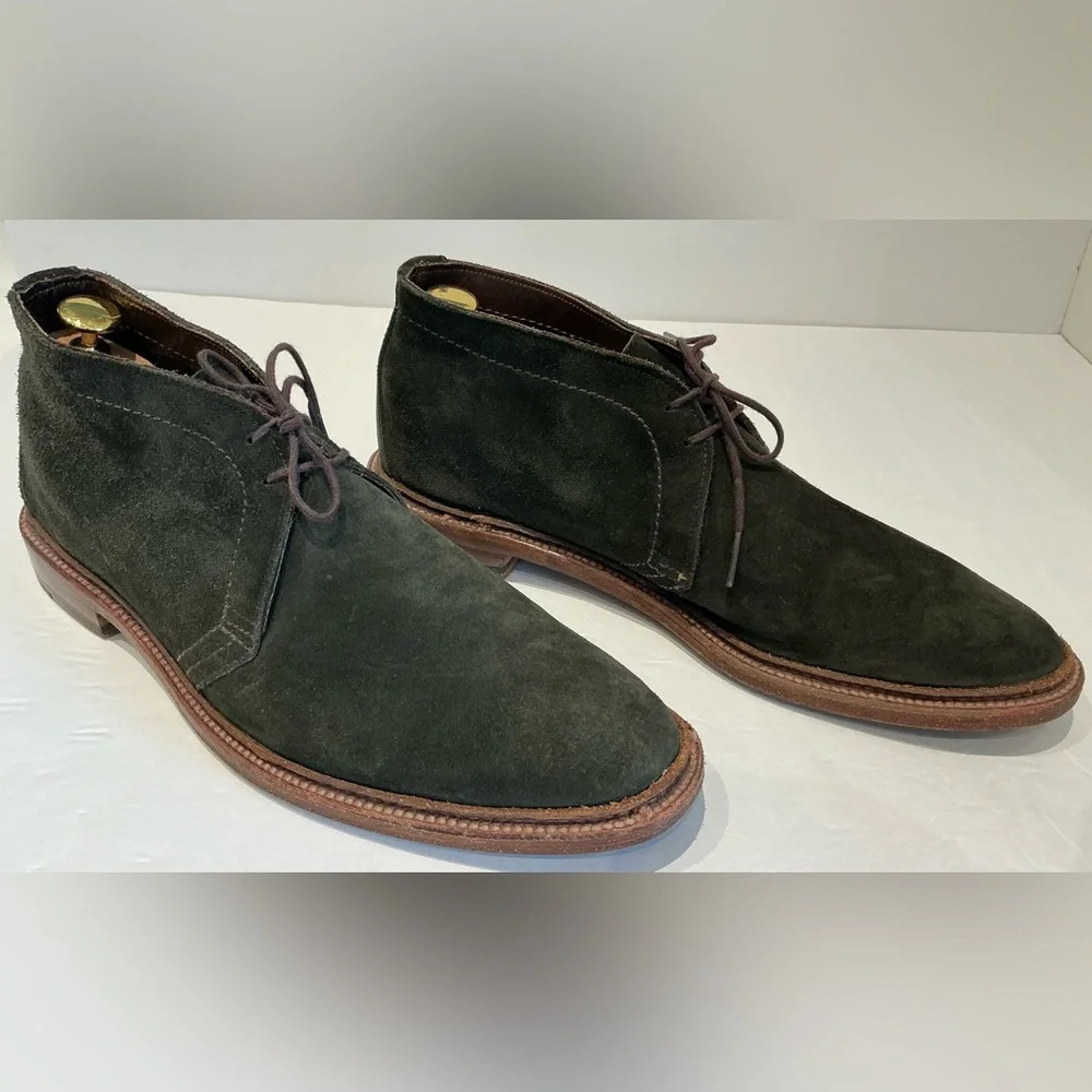 Alden New England 14928 Unlined Chukka Boot (Hunting Green Suede)